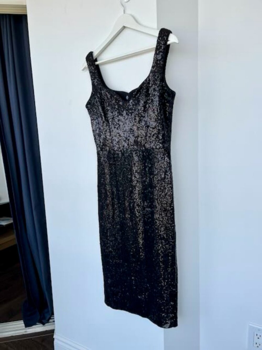Dress the Population Sloane Black Sequin Bodycon Midi Dress Size Medium - Picture 6 of 9